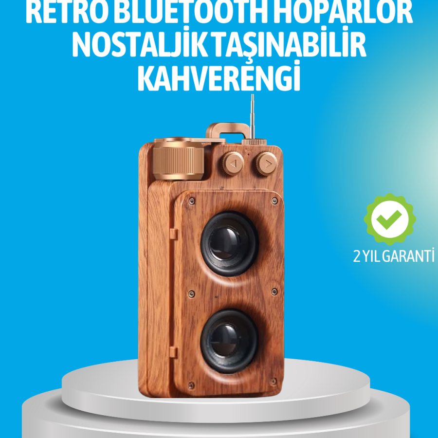 Retro Bluetooth Speaker Wooden Look 5W Dual Stereo Sound