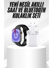 New Generation Smart Watch and Headphone Set Silver Case Elegant Design Multi-Functional