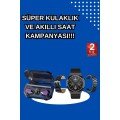 New Generation Campaign Bluetooth Connected Smart Watch and Wireless Headset with Digital Display