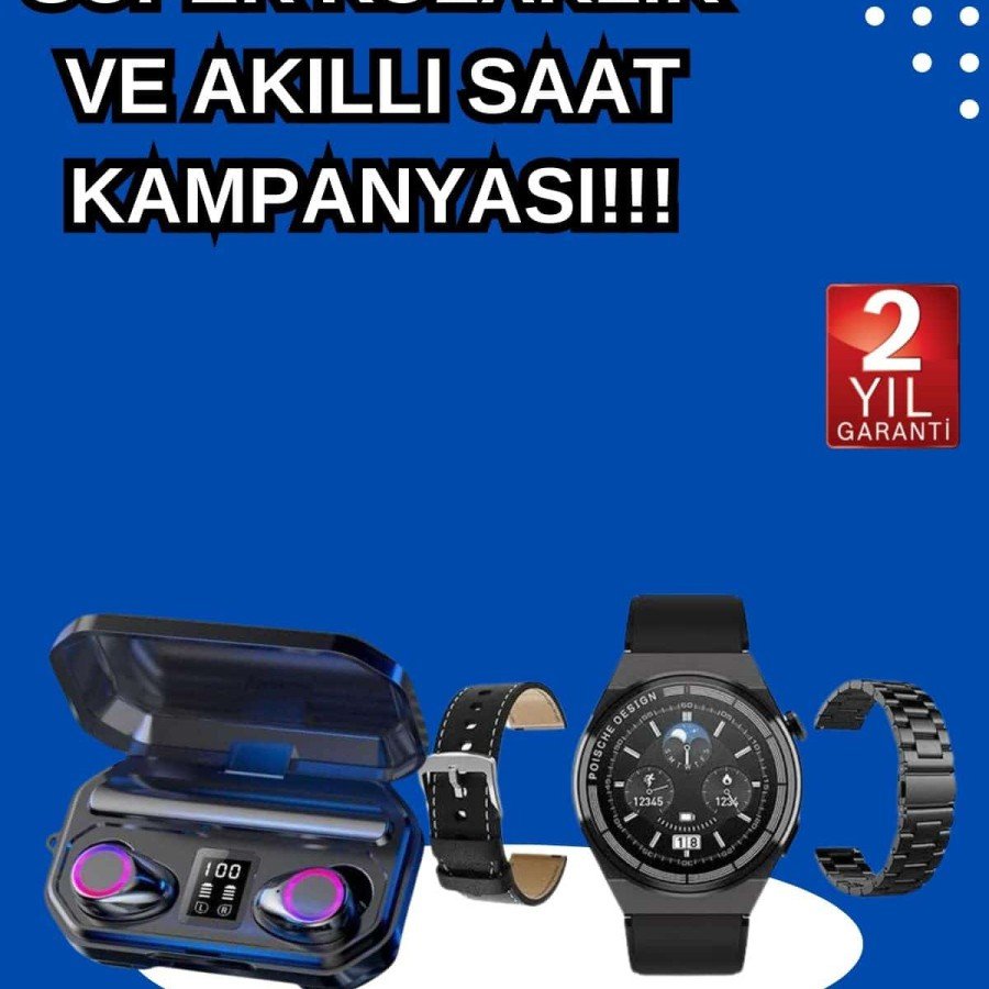 New Generation Campaign Bluetooth Connected Smart Watch and Wireless Headset with Digital Display