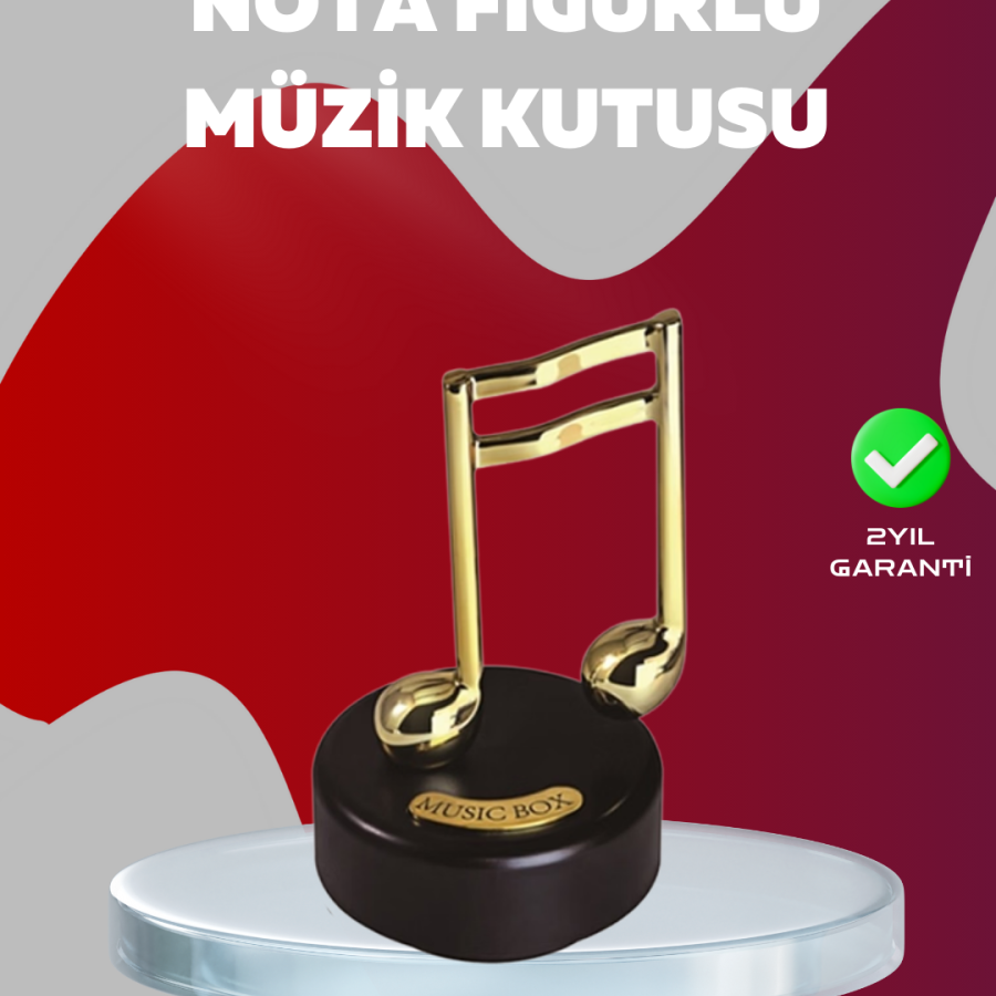 Rotating Music Box with Golden Note Figure Decorative Music Box