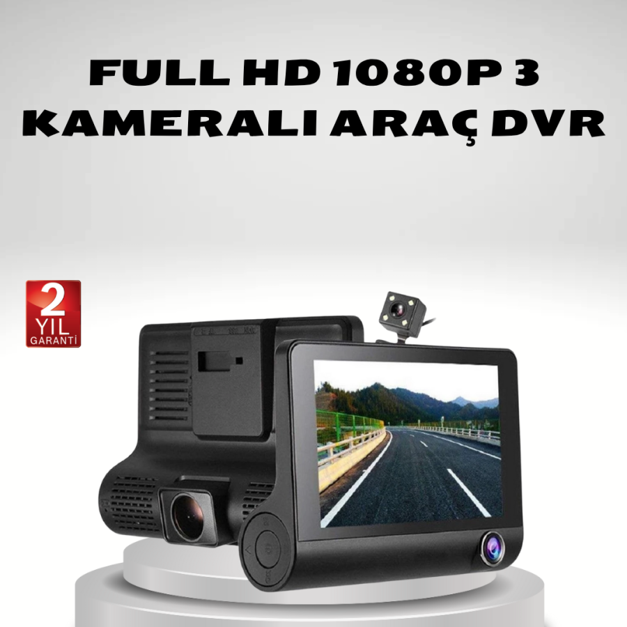 Vehicle Camera Triple Full HD DVR with 1080P Night Vision and G-Sensor