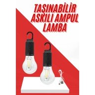 Ambient Light Hanging Camping Lamp with Rechargeable Lighting Bulb Design