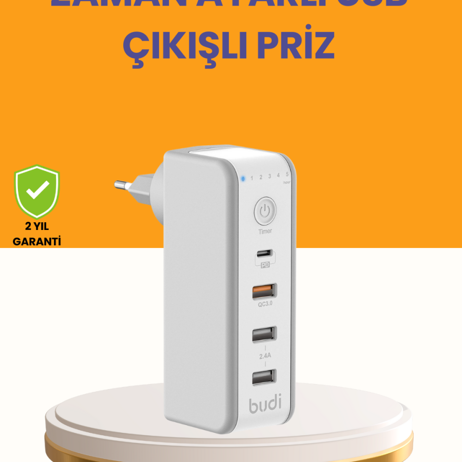 Time Control Charger 30W Fast Charging and Multiple USB Outputs
