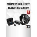 Smart Watch with Wireless Bluetooth Headset and Lanyard, Heart Rate Monitor, Long Battery Life