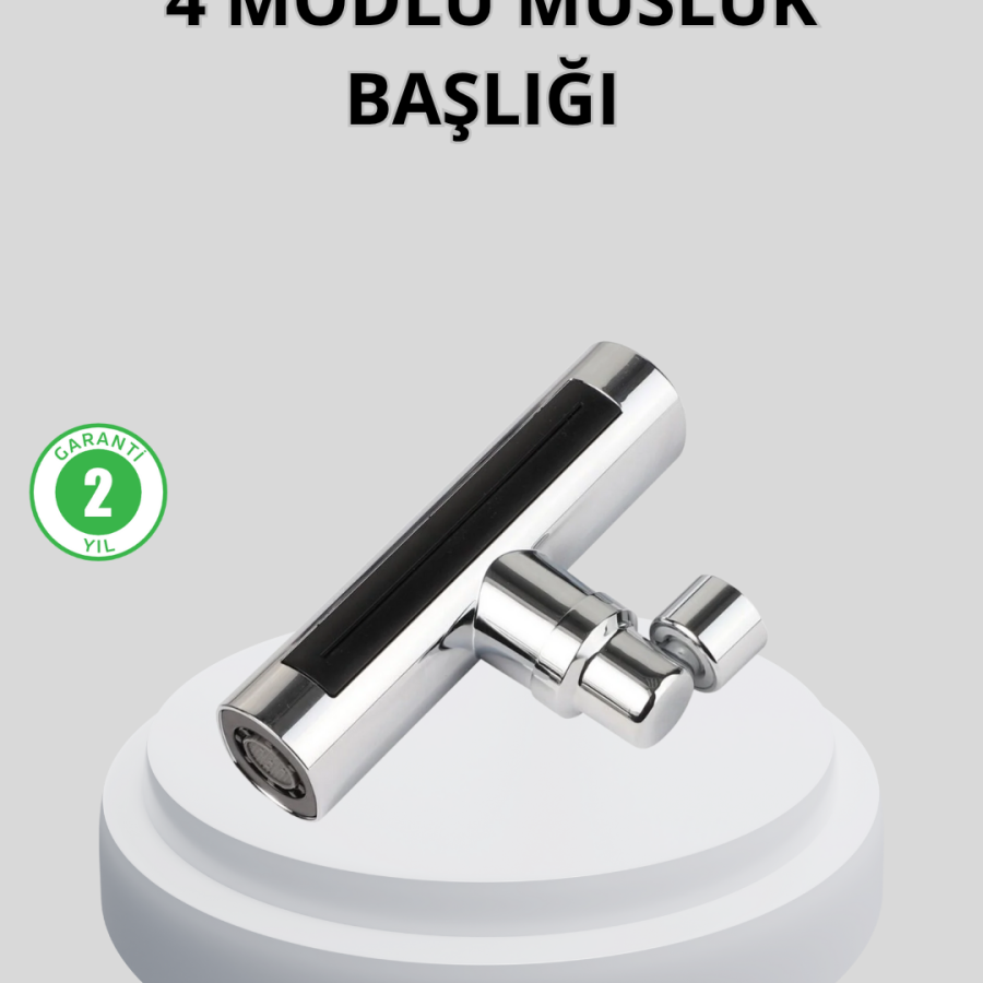 360° Rotatable Faucet Head, 4 Functions, Water Saving and Durable