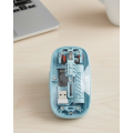 Bluetooth 5.2 and 2.4G USB Wireless Mouse with Battery Blue Design
