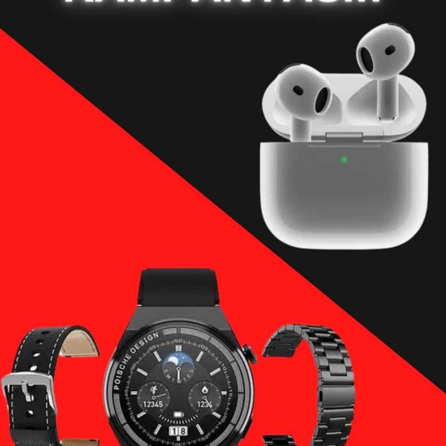 Smart Watch and Headset Set See Notifications Answer Calls ANC Feature Smart Watch and Headset Set See Notifications Answer Calls ANC Feature