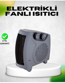 Fan Electric Heater with Thermostat Safe Fireproof Plastic Body