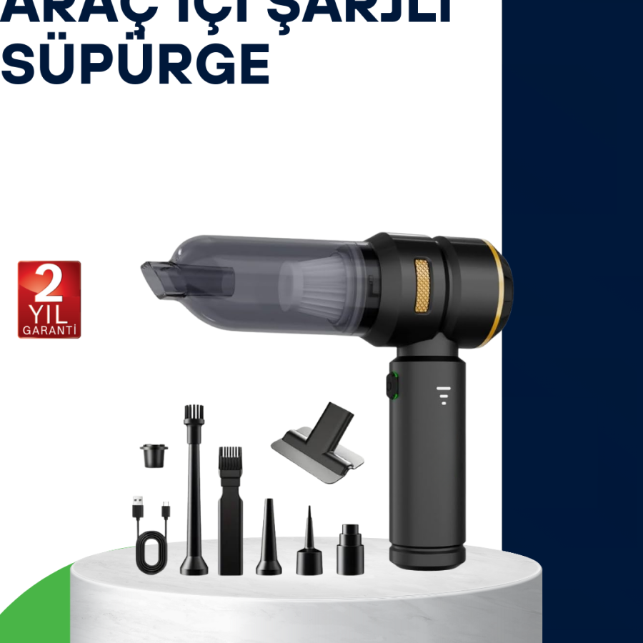 Powerful Vacuum Cleaner for Car Interiors and Small Spaces with Wireless Charging