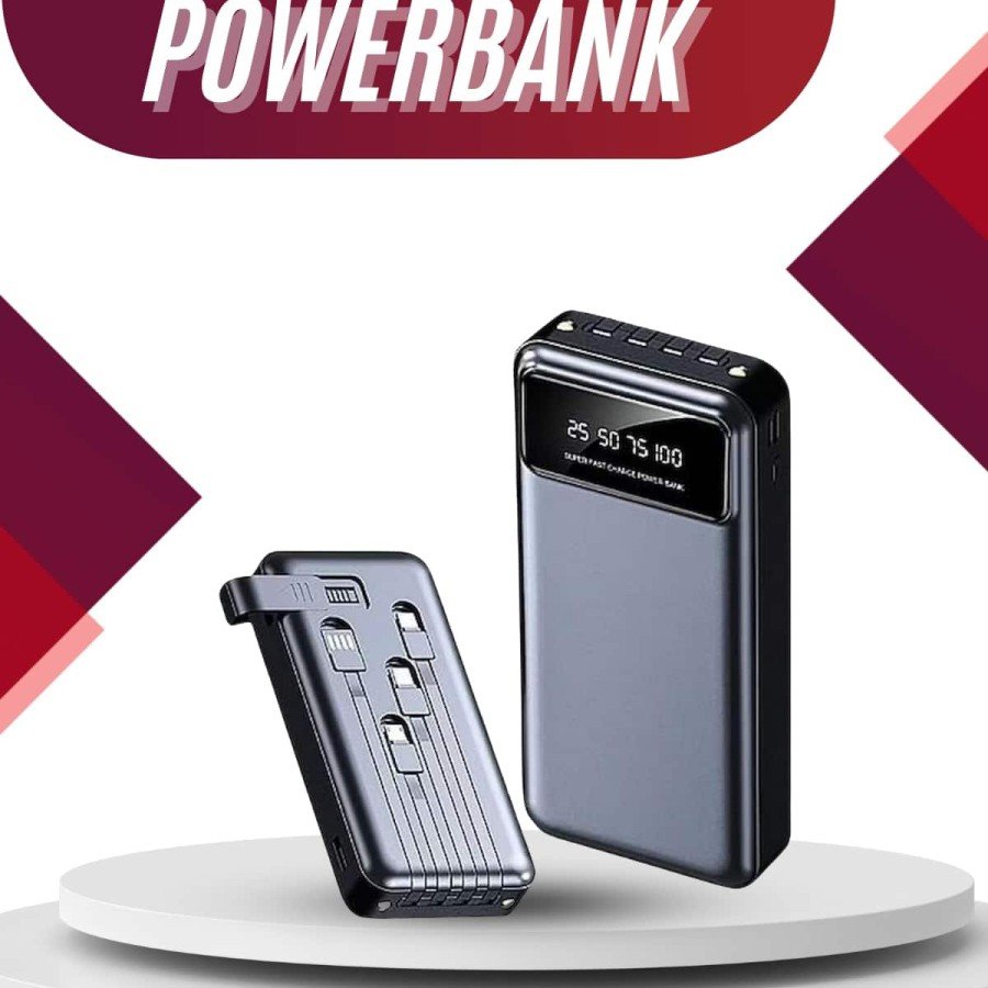 4 Output 20.000 Mah Powerbank Portable with Long Battery Life