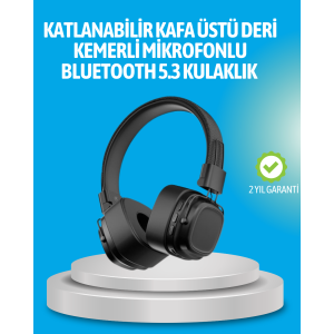 Wireless Foldable On-Ear Headphones with Deep Bass Support