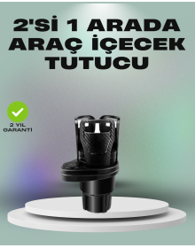 Car Double Cup Holder 360° Rotatable Two-in-One Adjustable