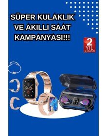 Smart Watch with 3 Bands for Women and Bluetooth Headphone Touch Control with Digital Display Powerbank