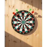 15 Inch Dartboard with 4 Metal Tips Darts Durable Wooden Body