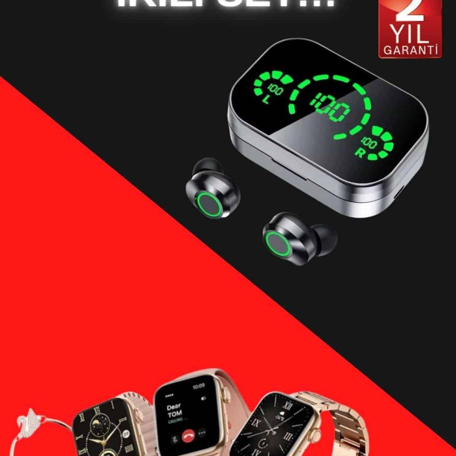 New Generation Quality Smart Watch and Wireless Bluetooth Headset with High Sound Quality New Generation Quality Smart Watch and Wireless Bluetooth Headset with High Sound Quality