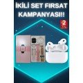 Pink Amoled Screen Smart Watch with 3 Bands and New Generation Pro Wireless Bluetooth Headset ANC/ENC