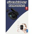 Smart Watch with Heart Rate Monitor and Gift Bracelet and Bluetooth Headset with Digital Display Multiple Charging Ports