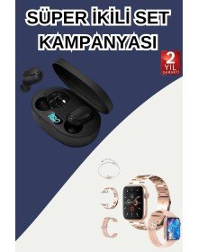Smart Watch with Heart Rate Monitor and Gift Bracelet and Bluetooth Headset with Digital Display Multiple Charging Ports