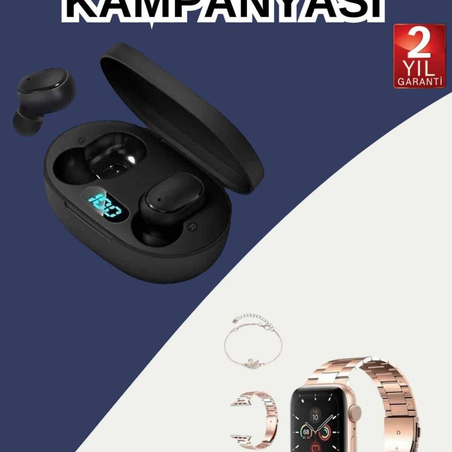 Smart Watch with Heart Rate Monitor and Gift Bracelet and Bluetooth Headset with Digital Display Multiple Charging Ports