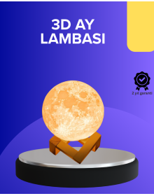 16 Color 3D Printed Moon Lamp with Wooden Stand