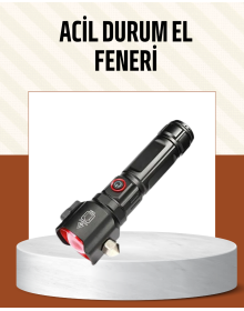 Hammer Compass Emergency Flashlight USB Rechargeable Multifunctional