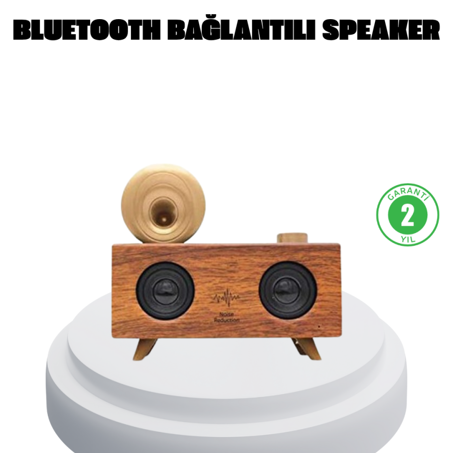 Dual Speaker Bluetooth Gramophone Speaker – FM Radio, USB, SD Card and AUX Input