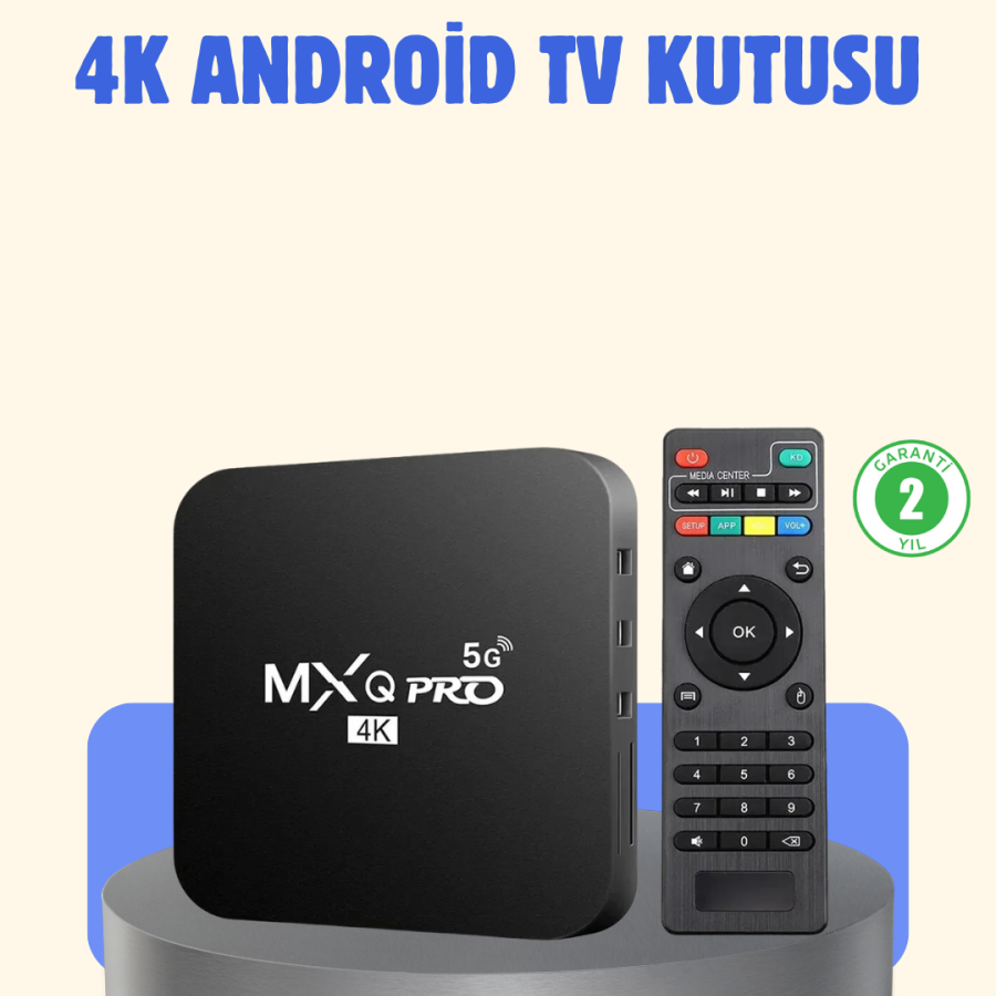 4K Android TV Box – 2GB RAM 16GB ROM, Smart Media Box with Fast Wi-Fi Connection