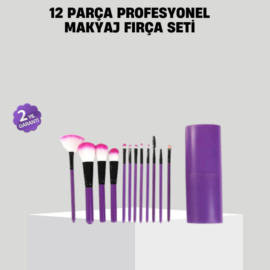 12-Piece Professional Makeup Brush Set Ultra Soft Synthetic Bristles