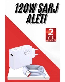 120W Charger Fast Dual Turbo Charger Set White
