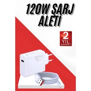 120W Charger Fast Dual Turbo Charger Set White