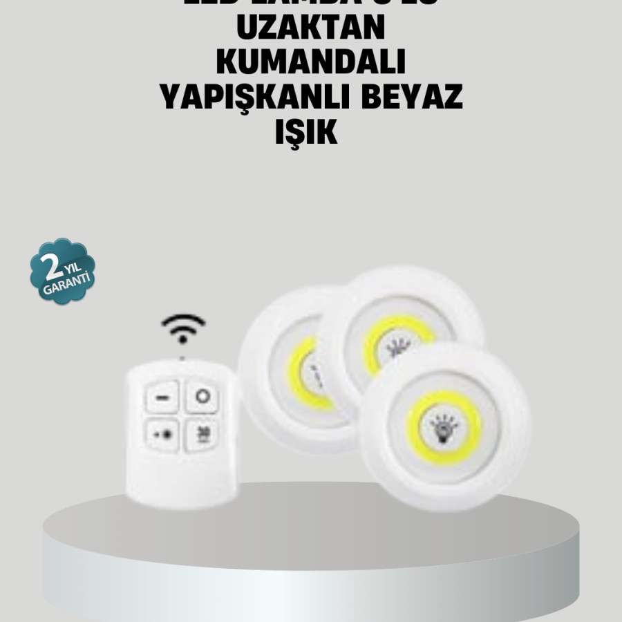 Set of 3 Adjustable Spot LED Lights with Remote Control