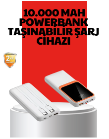 10000 mAh Portable Powerbank – Dual Output Type-C and Lightning Compatible