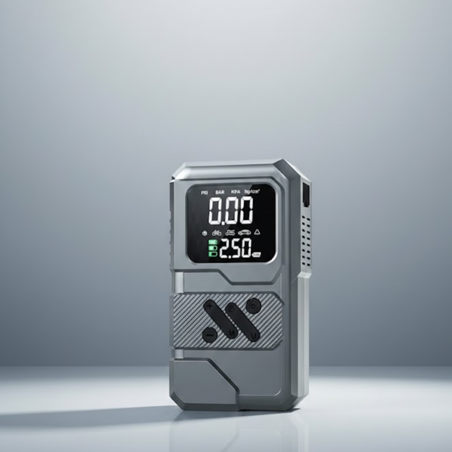 Portable Vehicle Battery Booster and Air Compressor with Powerbank Feature