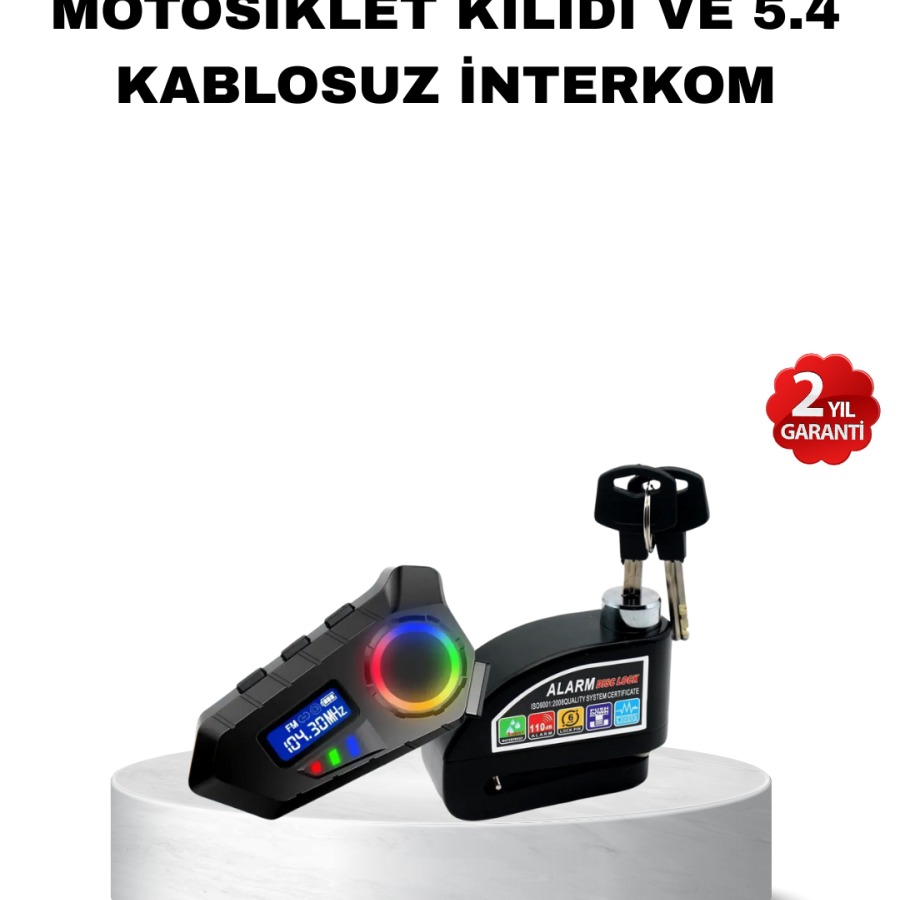 Bluetooth 5.4 Intercom and Alarm Disc Lock Set Strong Sound and Security