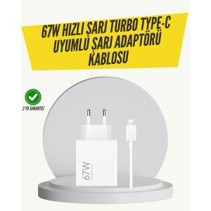 67W Turbo Fast Charging Adapter and Type-C Cable Safe Charging Technology