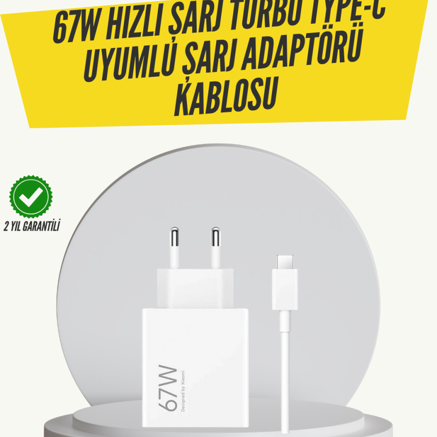 67W Turbo Fast Charging Adapter and Type-C Cable Safe Charging Technology