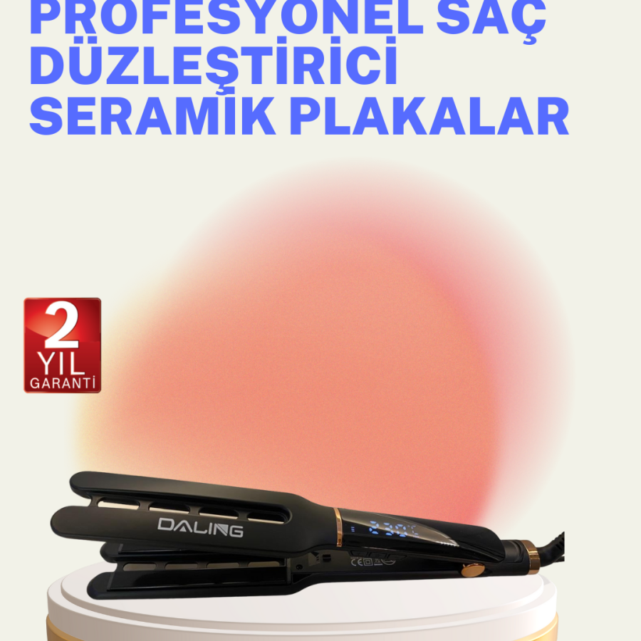 Hair Straightener Ceramic Plate 230C Fast Heating 360° Cable