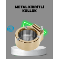 Ashtray with Lighter Stainless Metal Durable Design