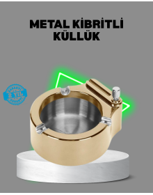 Ashtray with Lighter Stainless Metal Durable Design