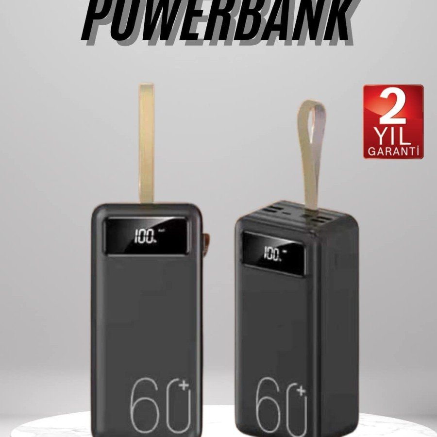 Powerbank 60.000 Mah Portable Charging Fast Flashlight with Digital Indicator