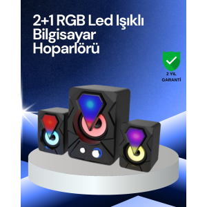 2.1 USB Gaming Speaker with RGB LED Lights Deep Bass and Clear Sound