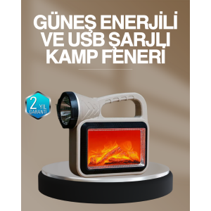 Solar COB Flame Effect Lamp – Solar Powered, Waterproof, Portable