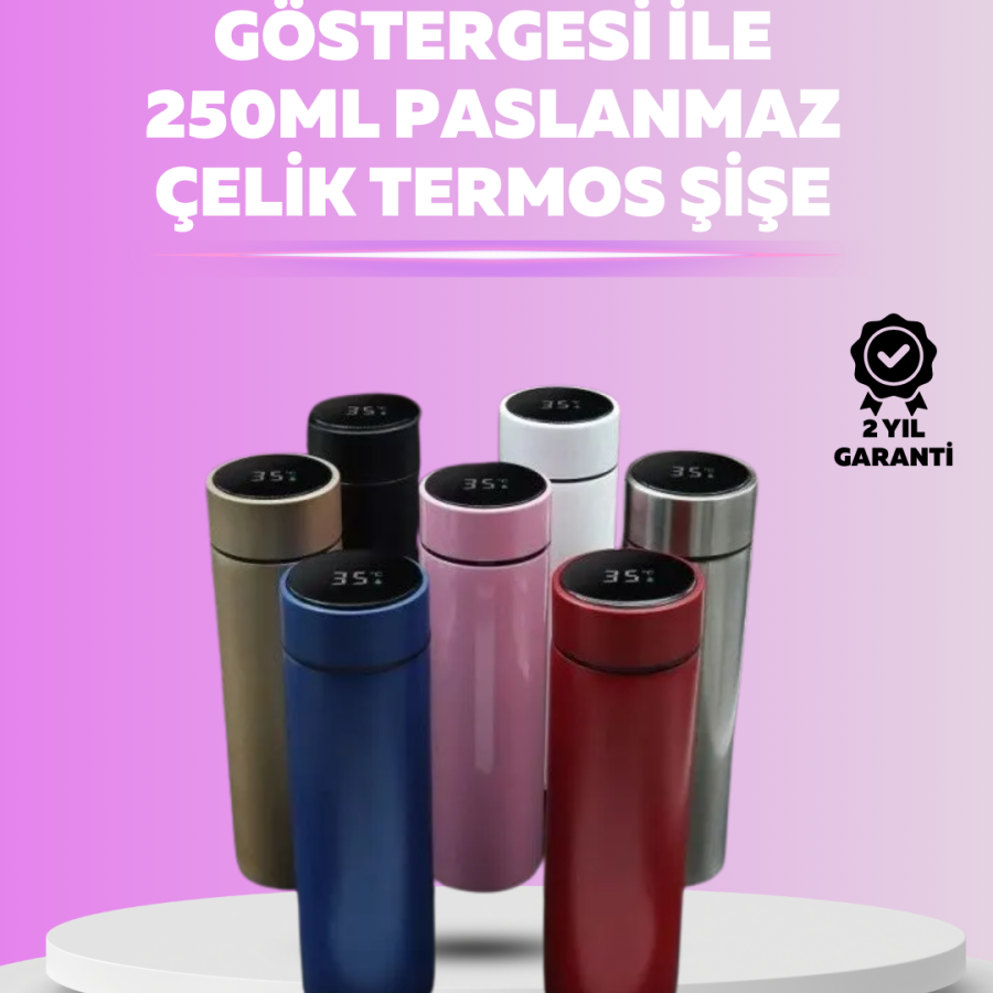 250 ml Insulated Thermos Bottle with LED Temperature Meter 250 ml Insulated Thermos Bottle with LED Temperature Meter
