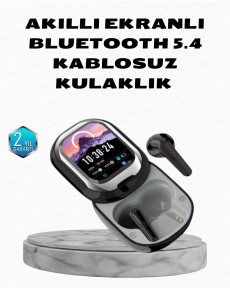 Wireless Headphones with Active Noise Canceling – Smart Display Charging Box