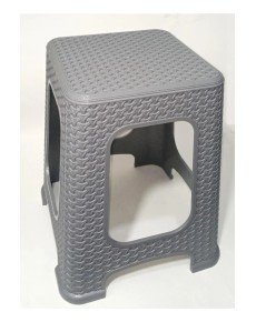 1 Large GRAY Stool Dirt-Proof 45cm Wicker Braid Suitable for Dining Table Sturdy Design with Bottom Belt