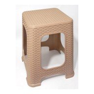 1 Piece Small Brown Dirt-Proof 30 cm Stool Wicker Knitted Seat Sturdy Design with Bottom Belt
