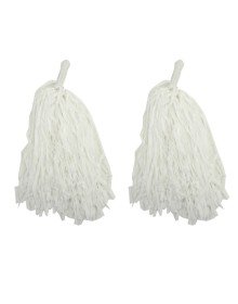 1 Pair (2 Pieces) White Color 23 April Show Pompom