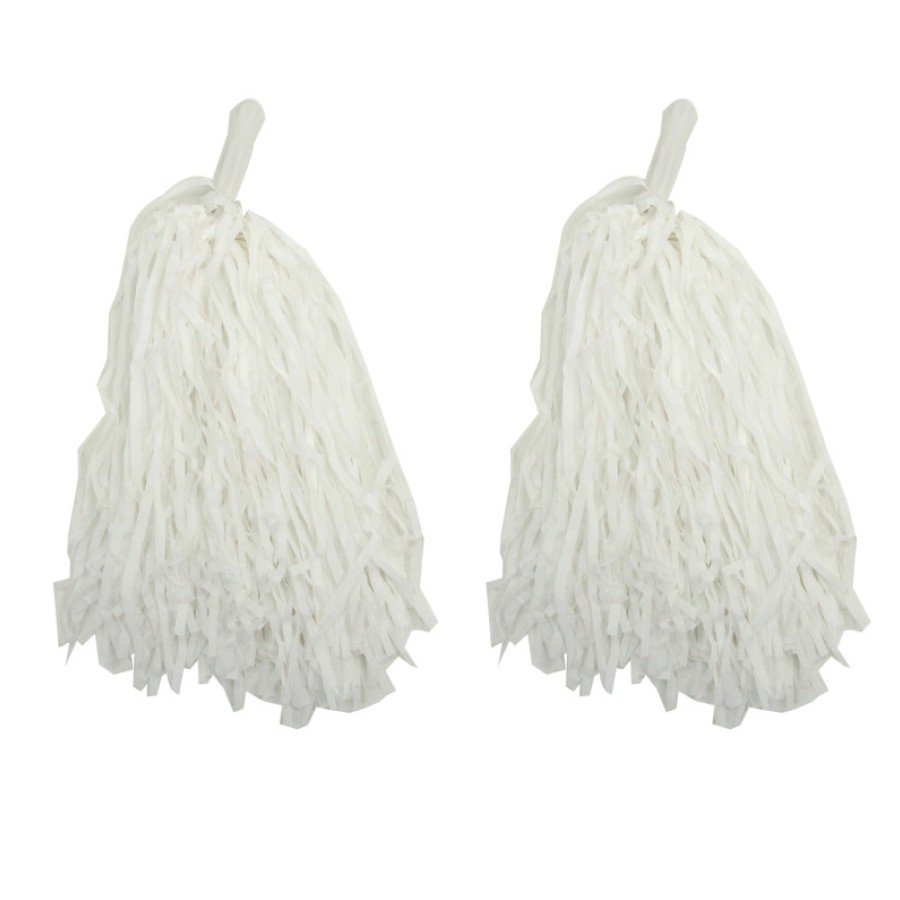 1 Pair (2 Pieces) White Color 23 April Show Pompom
