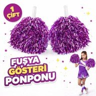 1 Pair (2 Pieces) Purple Color 23 April 19 May 29 October School Performance Pompoms Extra Plump